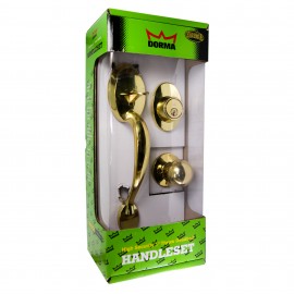 Dorma Throw Deadbolt Heavy Duty Handleset Mortise Lock DH3 Capri finishes US3 Polished Brass 